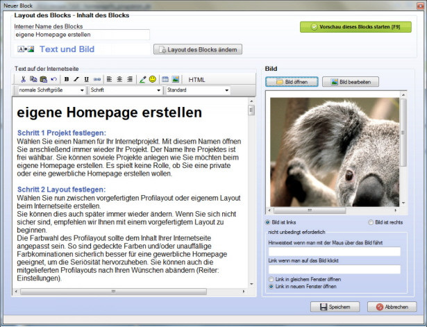 eigene Homepage erstellen